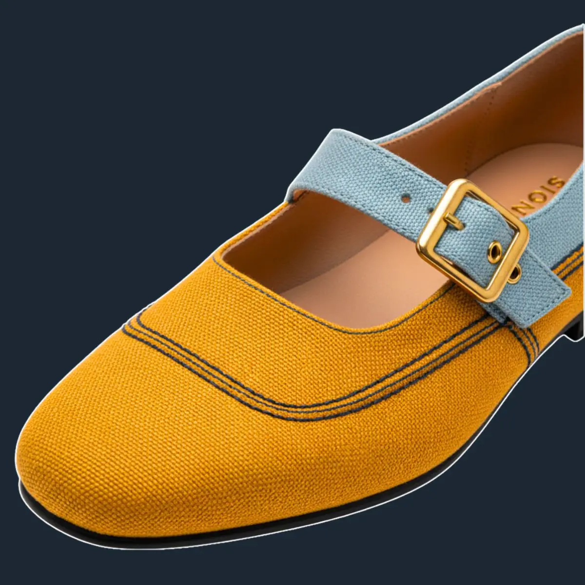 Sepatu Mary Jane kanvas Marigold Yellow